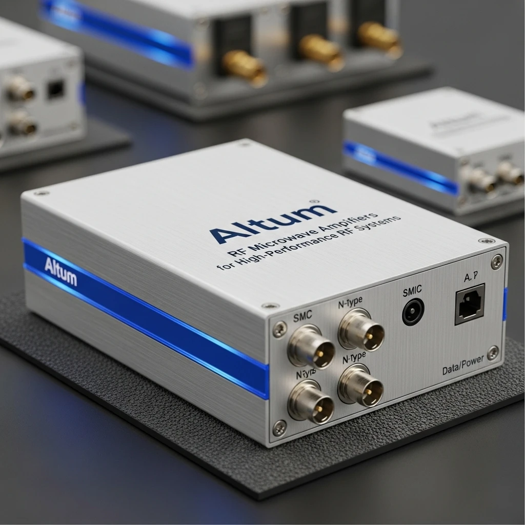 Altum RF microwave amplifier showcasing advanced design for high-performance RF systems.